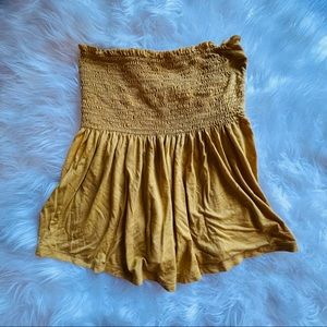 Tres Bien Yellow Scrunch Tube Top